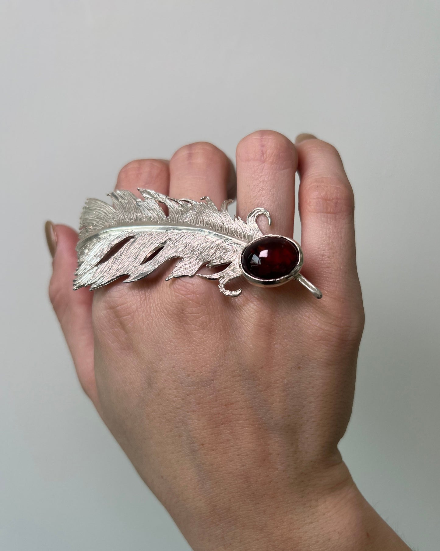 Feather + Garnet