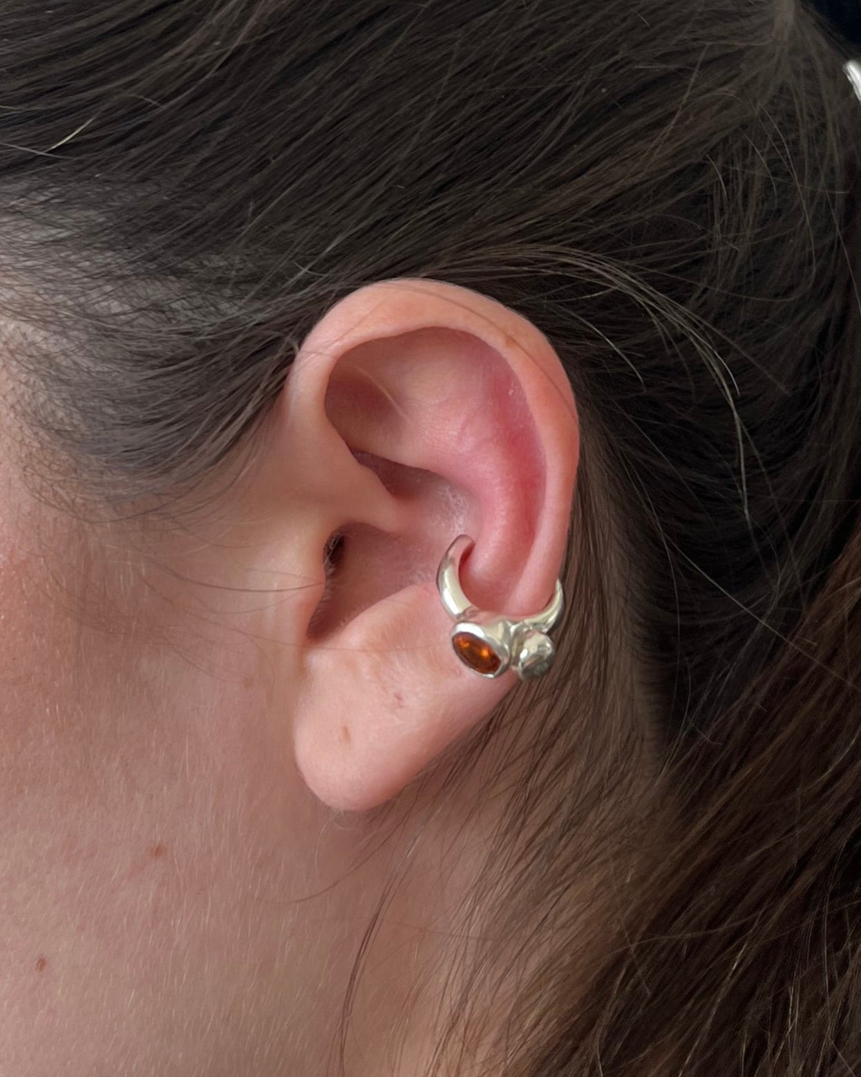 Hessonite Garnet Ear Cuff