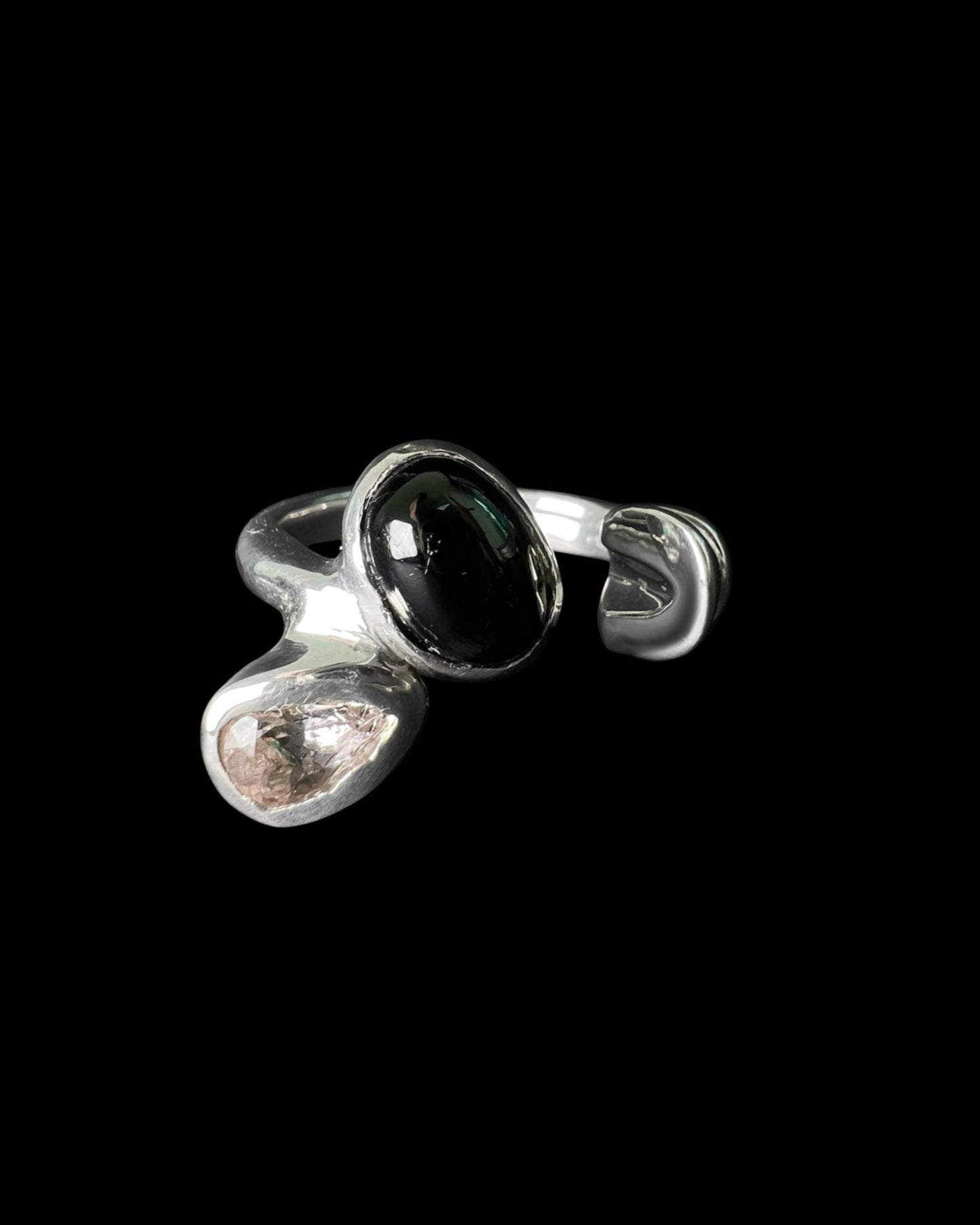 Morganite + Black Star Sapphire Horse Hoof