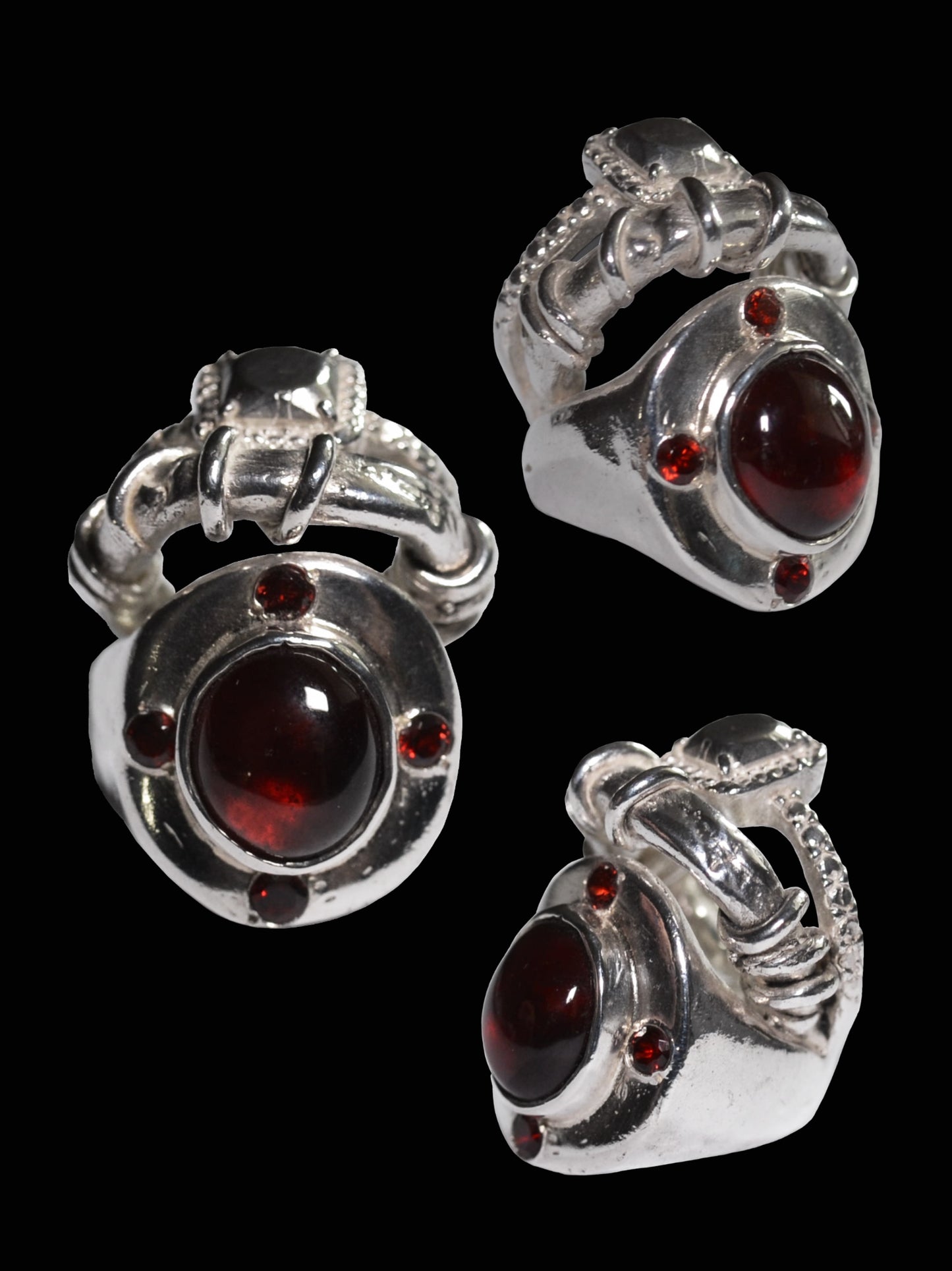 Rings Ear Cuff Red Garnet